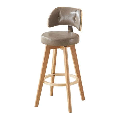 JDKJSBF Stuhlstühle der Schwenkbartehöhe 1 PC, Kunstlederpolsterenklopfen mit Rücken- und Holzrahmen, Sitzhöhe 67 cm, grau Thoughtful von JDKJSBF