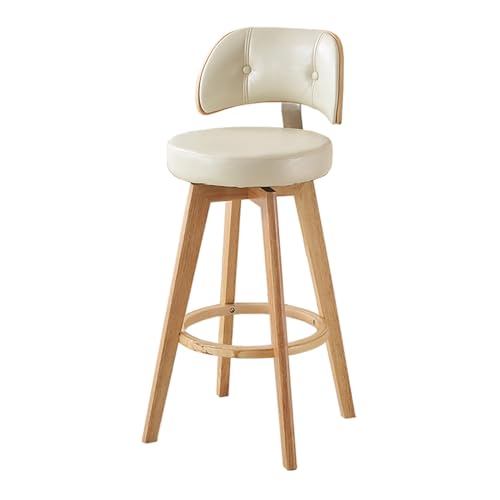 JDKJSBF Stuhlstühle der Schwenkbartehöhe 1 pd, Kunstleder gepolsterte Thekeschalen mit Rücken- und Holzrahmen, Sitzhöhe 77 cm, aus weiß Thoughtful von JDKJSBF
