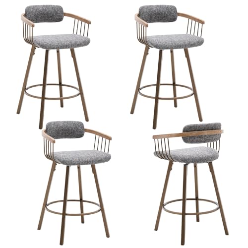 JDKJSBF The Counter Height Bar Stoolsgrey Stoffhocker Set aus 4 Drehstangenhocker mit Barrel Rücken Mitte des Jahrhunderts modern Thoughtful JDKJSBF The Counter Height Bar Stoolsgrey Stoffhocker Set aus 4 Drehstangenhocker mit Barrel Rücken Mitte des Jahrhunderts modern Thoughtful von JDKJSBF
