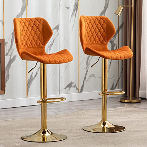 JDKJSBF The Counter Height Bar Stoolsorange Barhocker Set aus 2 Schwenk Counter Height Barhocker Goldene Basi Thoughtful von JDKJSBF
