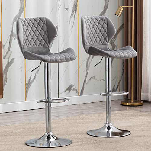 JDKJSBF The Counter Height Bar Stoolsswivel Bar Stools Set aus 2 einstellbaren Zählerhöhenstühlen mit Rückenchrom -Basis modern Thoughtful von JDKJSBF