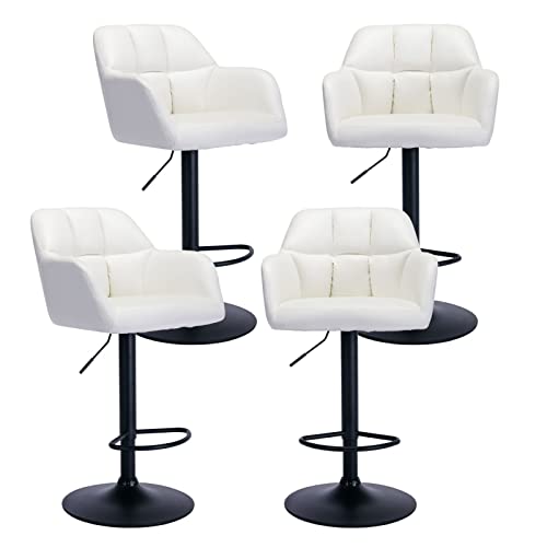 JDKJSBF The Counter Height Bar Stoolsswivel Bar Stools Set aus 4 beige Leder Küchentheke Stuhlstuhl Polsterinselstühle Verstellbare Barhocker mit Rücken, Tufted Barhocker Thoughtful JDKJSBF The Counter Height Bar Stoolsswivel Bar Stools Set aus 4 beige Leder Küchentheke Stuhlstuhl Polsterinselstühle Verstellbare Barhocker mit Rücken, Tufted Barhocker Thoughtful von JDKJSBF