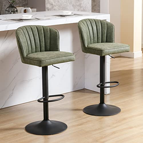 JDKJSBF The Counter Height Bar Stoolsswivel Barhocker Set aus 2 grünen Leder -Barhocker mit verstellbaren Thekenhopfen mit schwarzem Basis moderner Stuhlstuhl für Kitchen Island Thoughtful JDKJSBF The Counter Height Bar Stoolsswivel Barhocker Set aus 2 grünen Leder -Barhocker mit verstellbaren Thekenhopfen mit schwarzem Basis moderner Stuhlstuhl für Kitchen Island Thoughtful von JDKJSBF