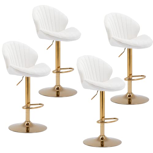 JDKJSBF The Counter Height Bar Stoolsvelvet Barhocker Set von 4 Schwenkklopfen -Hockern mit verstellbaren Barhocker mit goldenem Basis Beige Stuhlstuhl für Kitchen Island Thoughtful von JDKJSBF