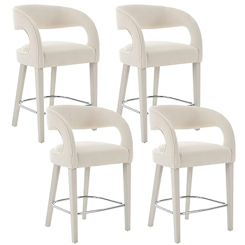 JDKJSBF The Counter Height Bar Stoolswhite Counter Stools Set aus 4 modernen Fasszähler -Stühlen 26 Zoll Samt Barstools mit Back Polstered Stool Stuhl für Kitchen Island Thoughtful JDKJSBF The Counter Height Bar Stoolswhite Counter Stools Set aus 4 modernen Fasszähler -Stühlen 26 Zoll Samt Barstools mit Back Polstered Stool Stuhl für Kitchen Island Thoughtful von JDKJSBF