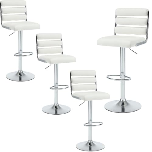 JDKJSBF The Counter Height Bar Stoolswhite Schwenkbarhocker Set aus 4 Samtkalkhoben Barhopools mit hinteren modernen Barstühlen für Kücheninsel Esszimmer Home Bar, einstellbare Silber Bas Thoughtful von JDKJSBF