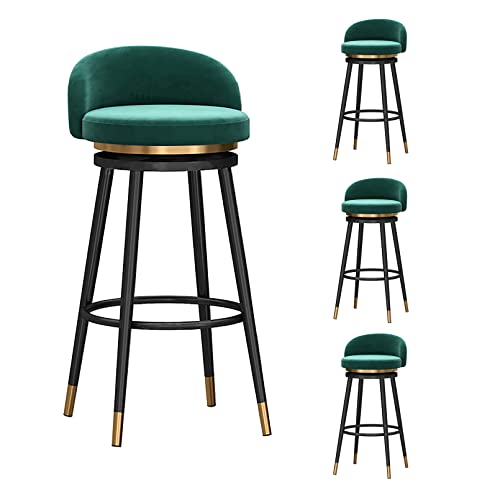 JDKJSBF Velvet Bar Stuhlset von 4 modernen Küchenfrühstücks Barhockern mit Rückenfootder und Theke Hochdesign -Sitzhöhe 65/75 cm Thoughtful von JDKJSBF