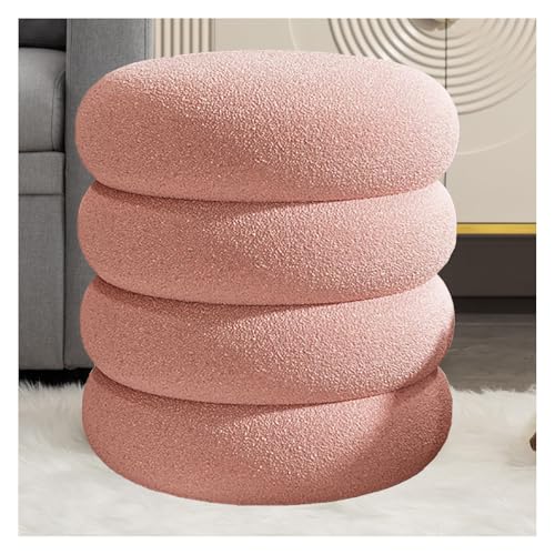 JDKJSBF Weiche Kissen Fußstütze Ottomane Stuhl moderner Samt Runde Waschtisch Pink 35x40 cm Thoughtful von JDKJSBF