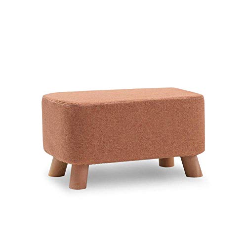 JDKJSBF Weiche osmanische Fußmängel Fuß Rasthocker Square Leinenstoff Sofa kleine Bank modern mit waschbarer Abdeckung und Speicherschaum für Schlafzimmerstreifen klein Thoughtful von JDKJSBF