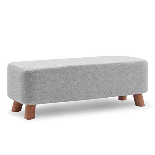 JDKJSBF Weiche osmanische Fußmängel Fuß Rasthocker Square Leinenstoff Sofa kleine Bank modern mit waschbarer Abdeckung und Speicherschaum für Schlafzimmerstreifen klein Thoughtful von JDKJSBF
