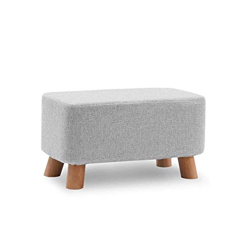 JDKJSBF Weiche osmanische Fußmängel Fuß Rasthocker Square Leinenstoff Sofa kleine Bank modern mit waschbarer Abdeckung und Speicherschaum für Schlafzimmerstreifen klein Thoughtful von JDKJSBF