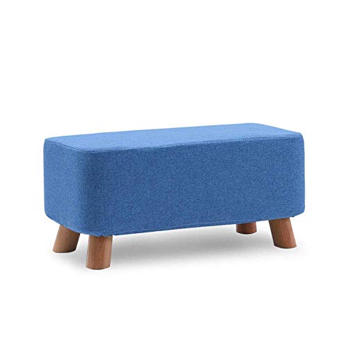 JDKJSBF Weiche osmanische Fußmängel Fuß Rasthocker Square Leinenstoff Sofa kleine Bank modern mit waschbarer Abdeckung und Speicherschaum für Schlafzimmerstreifen klein Thoughtful von JDKJSBF