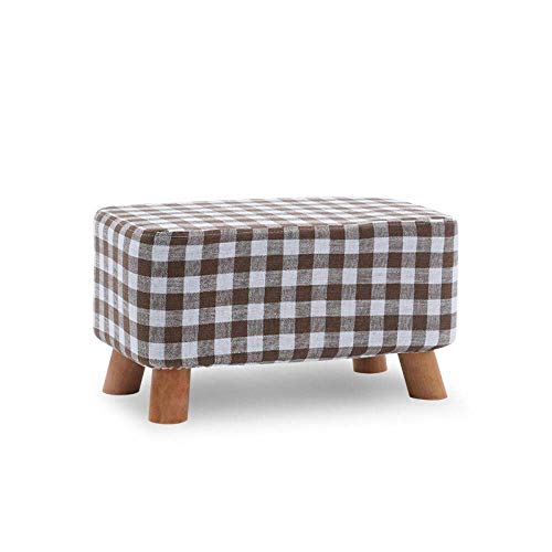 JDKJSBF Weiche osmanische Fußmängel Fuß Rasthocker Square Leinenstoff Sofa kleine Bank modern mit waschbarer Abdeckung und Speicherschaum für Schlafzimmerstreifen klein Thoughtful von JDKJSBF