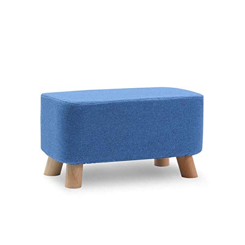 JDKJSBF Weiche osmanische Fußmängel Fuß Rasthocker Square Leinenstoff Sofa kleine Bank modern mit waschbarer Abdeckung und Speicherschaum für Schlafzimmerstreifen klein Thoughtful von JDKJSBF