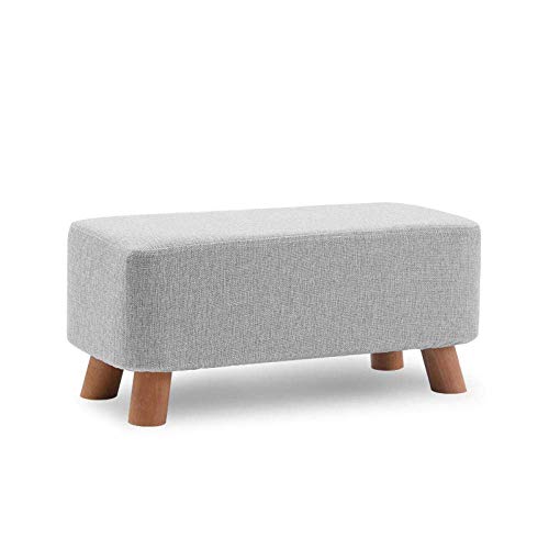 JDKJSBF Weiche osmanische Fußmängel Fuß Rasthocker Square Leinenstoff Sofa kleine Bank modern mit waschbarer Abdeckung und Speicherschaum für Schlafzimmerstreifen klein Thoughtful von JDKJSBF