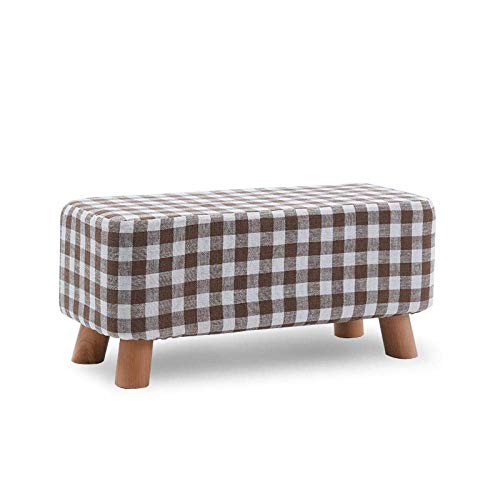 JDKJSBF Weiche osmanische Fußmängel Fuß Rasthocker Square Leinenstoff Sofa kleine Bank modern mit waschbarer Abdeckung und Speicherschaum für Schlafzimmerstreifen klein Thoughtful von JDKJSBF