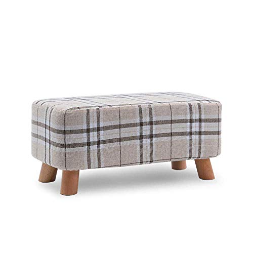 JDKJSBF Weiche osmanische Fußmängel Fuß Rasthocker Square Leinenstoff Sofa kleine Bank modern mit waschbarer Abdeckung und Speicherschaum für Schlafzimmerstreifen klein Thoughtful von JDKJSBF