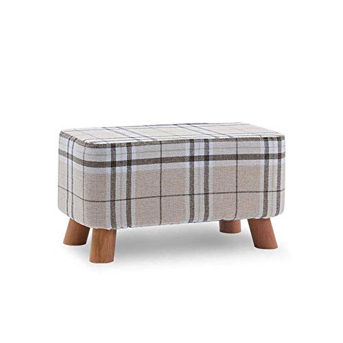JDKJSBF Weiche osmanische Fußmängel Fuß Rasthocker Square Leinenstoff Sofa kleine Bank modern mit waschbarer Abdeckung und Speicherschaum für Schlafzimmerstreifen klein Thoughtful von JDKJSBF