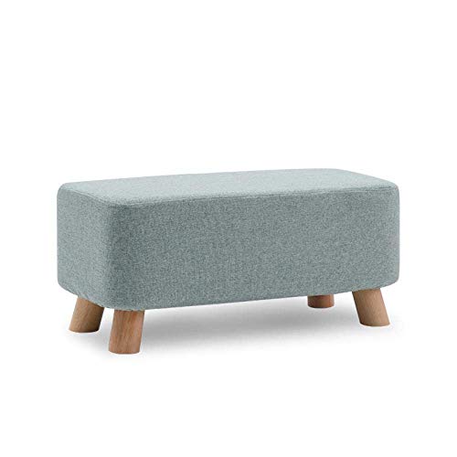 JDKJSBF Weiche osmanische Fußmängel Fuß Rasthocker Square Leinenstoff Sofa kleine Bank modern mit waschbarer Abdeckung und Speicherschaum für Schlafzimmerstreifen klein Thoughtful von JDKJSBF
