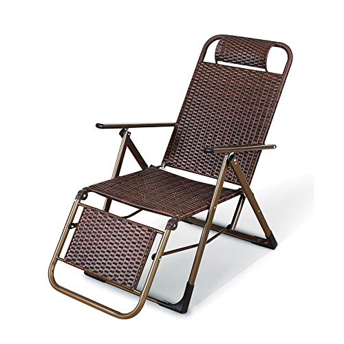 Klappstuhl - Rattan -Stuhl Rattan Liegeklapper Lunchpause Rückenlehne alter Mann Balkon Home Freizeitstuhl tragbare und stabile Klappplatzstuhl warm wie immer warm warm warm warm wie immer Thoughtful von JDKJSBF