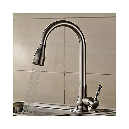 Küchenmischer Hadert Wasser Küchenspüle Wasserhahn mit Auszug, 2-Funktion Spray Bubbler Messing Basin Mixer Tap Eitelkeitshahn Single Handl Thoughtful von JDKJSBF