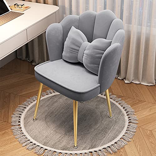 Mid Century Modern Vanity Stool with Backrest and Soft Cushioned Pad Comfortable Scalloped Chair for Dining Room Bedroom Vanity Thoughtful von JDKJSBF