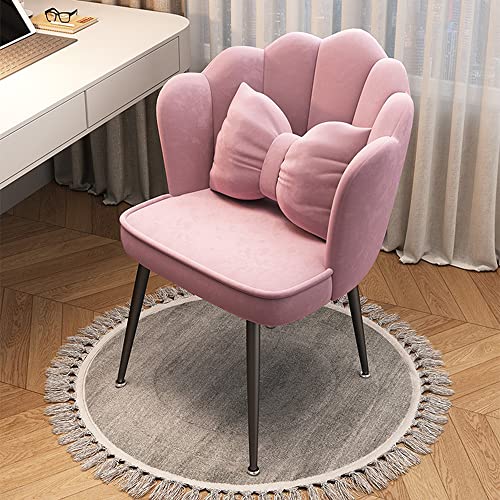 Mid Century Modern Vanity Stool with Backrest and Soft Cushioned Pad Comfy Scalloped Chair for Dining Room Bedroom Vanity Thoughtful von JDKJSBF
