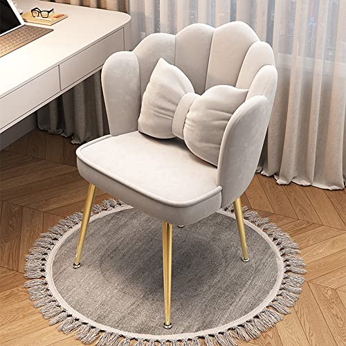 Mid Century Modern Vanity Stool with Backrest and Soft Cushioned Pad Comfy Scalloped Chair for Dining Room Bedroom Vanity Thoughtful von JDKJSBF