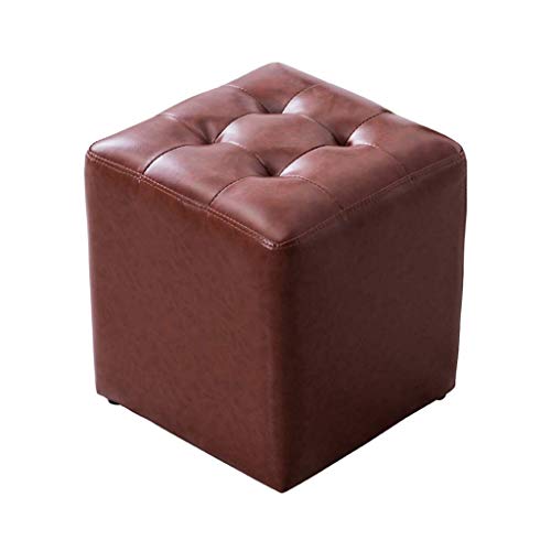 Solide Fußhocker Schlafzimmer Wohnzimmer Tragbar quadratisch kleiner Flur wechseln Schuhe Wasserdicht Hocker (Farbe: braun B, Größe: L) Thoughtful von JDKJSBF