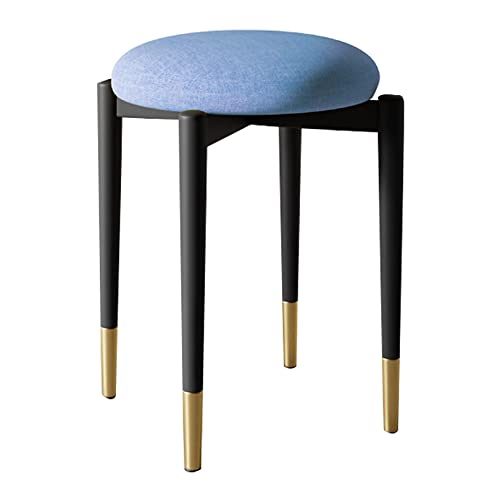 Technischer Stoff Barstool Küche Essstuhl Eitelkeithocker Stuhl Stuhlhocker mit 4 starken und langlebigen Metallbeinen, blau Thoughtful von JDKJSBF