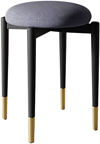 Technischer Stoff Barstool Küche Essstuhl Eitelkeithocker Stuhl Stuhlhocker mit 4 starken und langlebigen Metallbeinen, grau Thoughtful von JDKJSBF