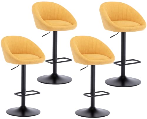 The Counter Height Bar Stoolsswivel Bar Stools Barhöhe Set von 4 mit zurückverstellbaren Counterhöhe Barhocker, moderne gepolsterte Hocker für Kücheninselstühle mit schwarzen Beinen fo fo Thoughtful von JDKJSBF