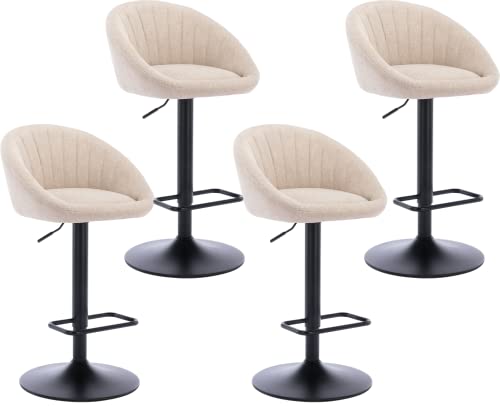 The Counter Height Bar Stoolsswivel Bar Stools Barhöhe Set von 4 mit zurückverstellbaren Counterhöhe Barhocker, moderne gepolsterte Hocker für Kücheninselstühle mit schwarzen Beinen fo fo Thoughtful von JDKJSBF