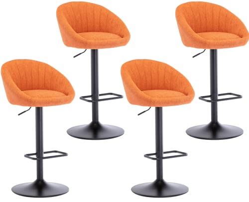The Counter Height Bar Stoolsswivel Bar Stools Barhöhe Set von 4 mit zurückverstellbaren Counterhöhe Barhocker, moderne gepolsterte Hocker für Kücheninselstühle mit schwarzen Beinen fo fo Thoughtful von JDKJSBF