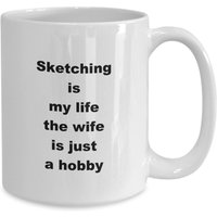 Skizzieren Geschenk, Künstler Lustige Kaffeetasse, Geschenk Für Sketcher, Zeichnung von JDMCREATIVEMUGS
