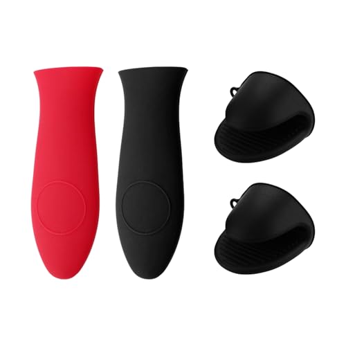 2 Stücke Topfgriff Und 1 Paar Isolierter Handschuhe, Silikon -Isoliergriffabdeckung, Küchenwerkzeuge, Backzubehör. von JDNFKG