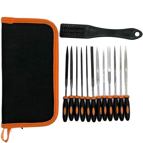 13-teiliges Feilen-Set mit Reinigungsbürste, praktische Feile mit rutschfestem Griff für Holz, Metall und Raffinesse, rutschfester Griff 13-teiliges Feilen-Set mit Reinigungsbürste, praktische Feile mit rutschfestem Griff für Holz, Metall und Raffinesse, rutschfester Griff von JDNH