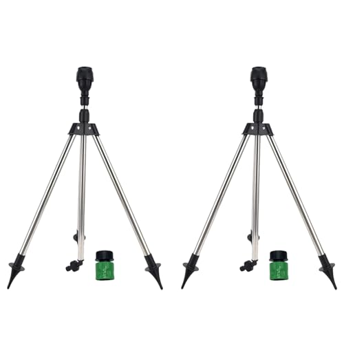 2 x rotierender Stativ-Sprinkler, 360 Grad, automatisch rotierend, Bewässerungssprinkler, Teleskopstativ, Edelstahl, Wasser 2 x rotierender Stativ-Sprinkler, 360 Grad, automatisch rotierend, Bewässerungssprinkler, Teleskopstativ, Edelstahl, Wasser von JDNH