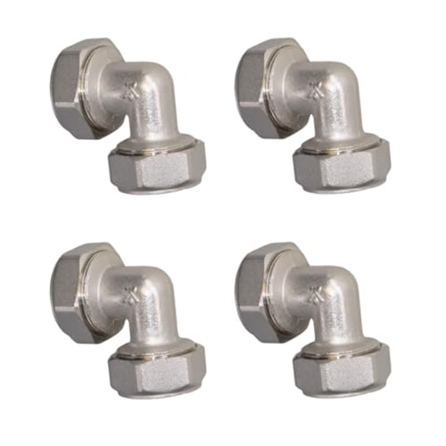 4 Stück Metall-Luftrohr-Rohrverschraubung, 1,9 cm (3/4 Zoll), 90-Grad-Rohrverschraubungsadapter für Druckluftleitungssysteme, Metallbogen von JDNH