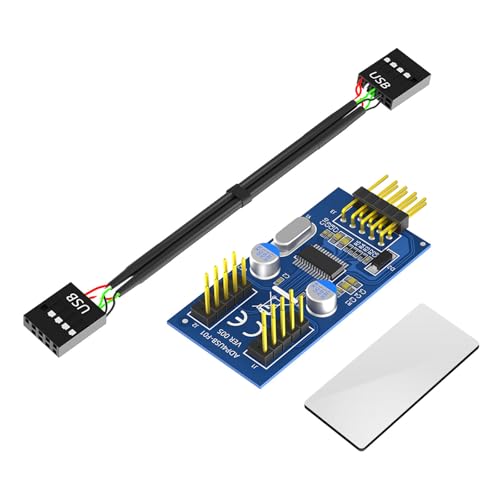 9-poliger USB-Header-Splitter, Buchse 1 auf 2 Buchsen, Verlängerungskabel, Karte für Motherboards, USB 2.0, Splitterkabel, Stecker, PCB, USB-Adapter 9-poliger USB-Header-Splitter, Buchse 1 auf 2 Buchsen, Verlängerungskabel, Karte für Motherboards, USB 2.0, Splitterkabel, Stecker, PCB, USB-Adapter von JDNH
