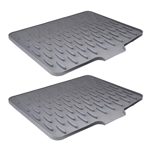 Abflussmatte aus Silikon, abgeschrägtes Design, hitzebeständig, rutschfest, Küchenarbeitsplatten, einfache Reinigung, Geschirrmatte zum Trocknen von Geschirr, abgeschrägtes Silikon-Abtropfpad Abflussmatte aus Silikon, abgeschrägtes Design, hitzebeständig, rutschfest, Küchenarbeitsplatten, einfache Reinigung, Geschirrmatte zum Trocknen von Geschirr, abgeschrägtes Silikon-Abtropfpad von JDNH