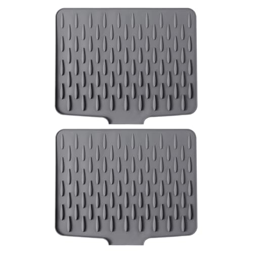 Abflussmatte aus Silikon, abgeschrägtes Design, hitzebeständig, rutschfest, Küchenarbeitsplatten, einfache Reinigung, Geschirrmatte zum Trocknen von Geschirr, abgeschrägtes Silikon-Abtropfpad Abflussmatte aus Silikon, abgeschrägtes Design, hitzebeständig, rutschfest, Küchenarbeitsplatten, einfache Reinigung, Geschirrmatte zum Trocknen von Geschirr, abgeschrägtes Silikon-Abtropfpad von JDNH