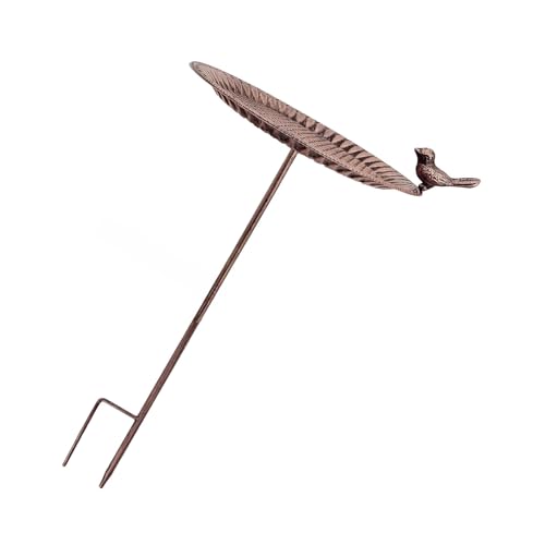 Dekorative Vogelfutterstation aus Eisen, antikes Design, Garten-Erdspieß, Vogeltränke, Hinteryar, Ornament für Wildvögel, Futterversorgung, Metall, Vogelfutterstation für Garten von JDNH
