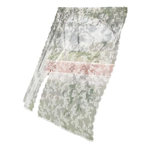 JDNH Durchsichtiger Vorhang im Landhausstil mit romantischem Spitzen-Design zur Raumteilung, für zeitlos und anmutig, durchsichtiger Fenstervorhang von JDNH