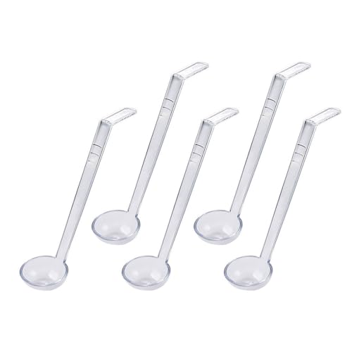 Set mit 5 transparenten Servierlöffeln mit langem Griff, Bankette, Servierutensilien für Cocktails, Saucen, Fruchtsäfte, Soßen und Schöpflöffel Set mit 5 transparenten Servierlöffeln mit langem Griff, Bankette, Servierutensilien für Cocktails, Saucen, Fruchtsäfte, Soßen und Schöpflöffel von JDNH