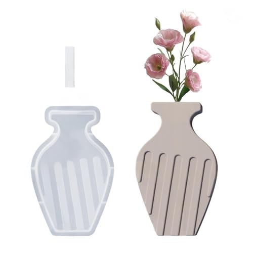 Silikonform für Vasen, einfaches Entformen, geometrische Bastelformen für einzigartige Handarbeit, einfache Vase, Basteln, gestreifte Heimdekoration, Silikonform von JDNH