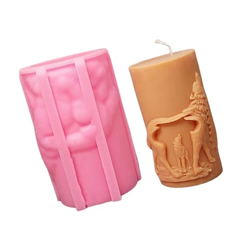 Wolf, zylindrische Formen, Gießformen aus Silikon, Ornamente, für Urlaubsdekorationen, zylindrisches Silikon, Ornament, handgefertigte Pflaster von JDNH