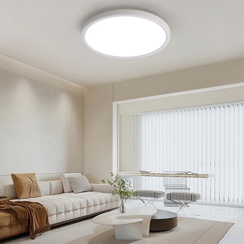 JDONG 54W Deckenlampe 4000K Neutralweiß Runde Modern Badezimmer LED Deckenleuchte IP44 Wasserdichte ideal für Bad Schlafzimmer Küche Wohnzimmer Flur Balkon Keller Ø50CM von JDONG