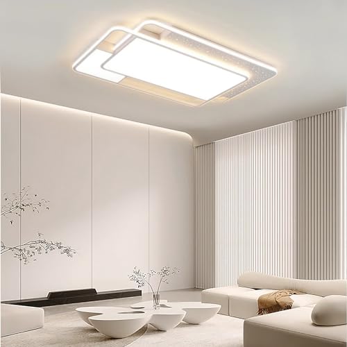 JDONG 90W LED Deckenleuchte mit Sternenhimmel-Effekt 90x60X6CM Deckenlampe Dimmbar mit Fernbedienung 3000K-6500K Helligkeit einstellbar moderne Rechteckige Leuchte für Schlafzimmer Wohnzimmer JDONG 90W LED Deckenleuchte mit Sternenhimmel-Effekt 90x60X6CM Deckenlampe Dimmbar mit Fernbedienung 3000K-6500K Helligkeit einstellbar moderne Rechteckige Leuchte für Schlafzimmer Wohnzimmer von JDONG
