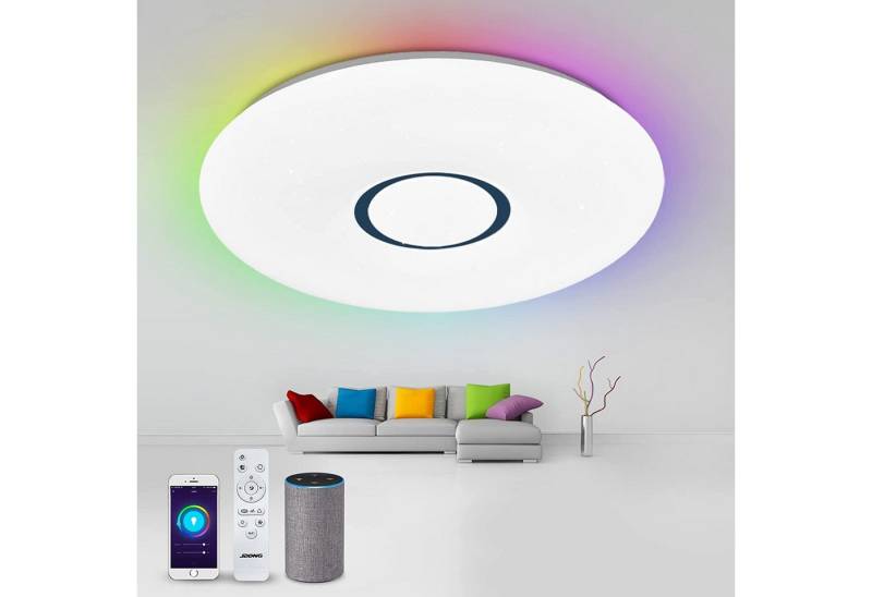 JDONG Deckenleuchte LED 40CM/50CM, RGB Deckenleuchte Rund 3000K-6500K, Led Deckenleuchte dimmbar, Kompatibel mit Alexa, APP-Steuerung, Google Assistant, Fernbedienung, für Schlafzimmer, Wohnzimmer, Kinderzimmer von JDONG